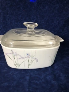 Medium (1 1/2 Qt)  Corning Ware SHADOW IRIS Casserole w/ Lid - Picture 1 of 2