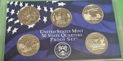 2003-S US Mint Statehood Quarters Proof Set 5 Coins Box & COA OGP US Coins - Image 1 of 3