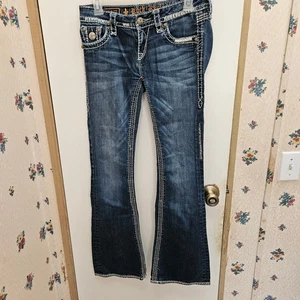 Rock Revival Marke Damen Gr. 27 Jayne Flare Straight Blue Jeans, Distressed - Bild 1 von 7