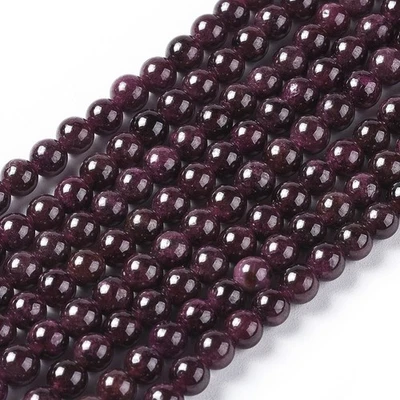 Granat ~ 5mm 1 Stang Perlen Kugeln rund bordeaux rot Schmuck basteln Edelstein - Bild 1 von 3
