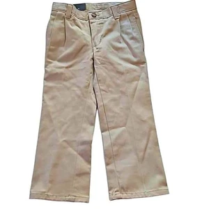 Chaps Boys School Uniform Pleated Twill Pants - Size 4 Regular - Khaki - NWOT - Picture 1 of 4