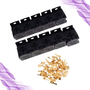 30A-80A Relay Base Bracket Set (10Pcs 5-pin Relay Socket 50Pcs 6.3 mm Terminal) - Picture 1 of 11