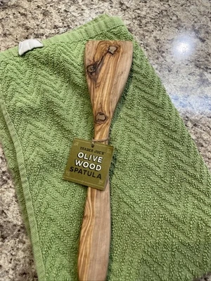 Espátula de madera de olivo Trader Joe’s 11,5+ pulgadas temporada navideña ALTA CALIDAD Foto 1 de 4