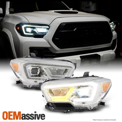 For 2016-23 Toyota Tacoma SR/SR5 Full LED Sequential Projector Chrome Headlights - Image 1 of 4