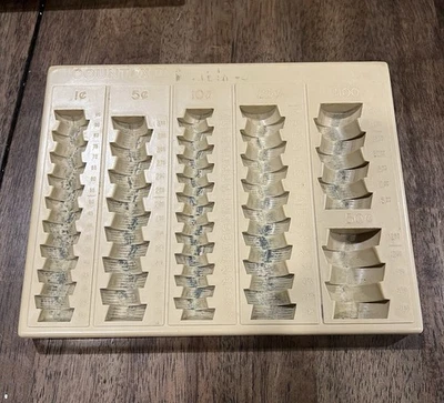 Bandeja e classificador de moedas de plástico peça única MMF Countex II 21-6110 1,00 BANCO - Imagem 1 de 3