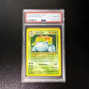 PSA 8 Pokemon 1999 Pokemon Base Set Unlimited Venusaur Holo Rare #15 - Picture 1 of 2