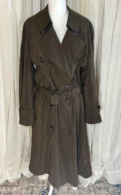 Ralph Lauren Brown/Dark Green Double-Breasted Trench Coat size 38R - Image 1 of 4