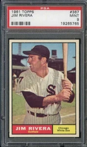 1961 TOPPS #367 JIM RIVERA PSA 9 WHITE SOX *B61366 - Picture 1 of 2