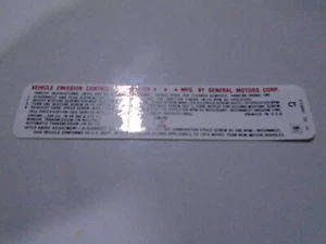 1970 Reproduction Chevy 350-360-Z-28-370 LT1 Emission Decal - Picture 1 of 1