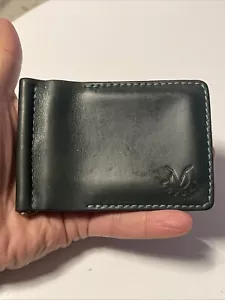 Portafoglio Lavoks verde scuro vera pelle bifold con fermasoldi - Foto 1 di 17