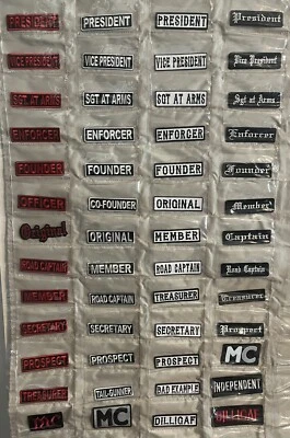 YOU PICK STYLE High Quality Motorcycle Club Rank Iron On Patches Biker Clean MC - Image 1 of 4