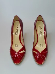 Cathy Jean Brazil Red Patent Leather Heels Size 7 - Picture 1 of 11