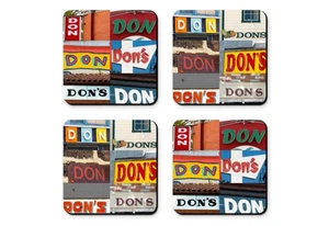 Personalisierte Untersetzer mit dem Namen DON auf Fotos von Schildern - 4er Set  - Bild 1 von 1