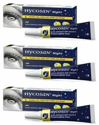 SCOPE OPHTHALMICS 3x Hycosan Night Eye Ointment (was called Vita-POS A) Recommended by opticians