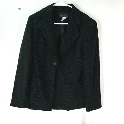 Jones New York Womens Long Sleeve Collared One Button Black Blazer Jacket Size 4 - Image 1 of 4