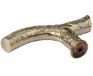 vintage derby only solid brass head handle new designer cane handmade style gift - Picture 1 of 9