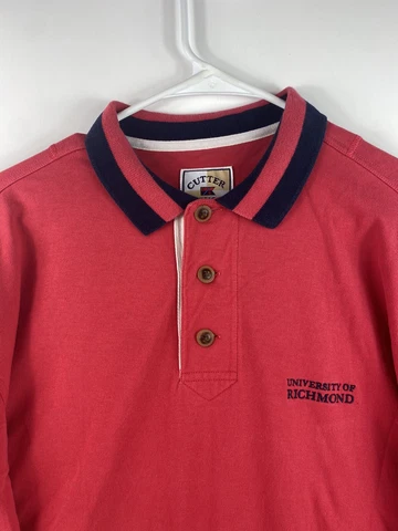 Cutter & Buck University of Richmond Spiders Large Red 100% Cotton Polo Shirt Cover