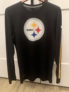 Pittsburgh Steelers NFL Team Apparel Nike Drifit Long Sleeve Black T-shirt Small - Picture 1 of 8