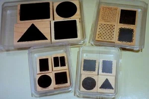 Lot 4 Stampin' Up! The Shape Of Things/Little Shapes/Shape-Ups/By Design-Mounted - Picture 1 of 12