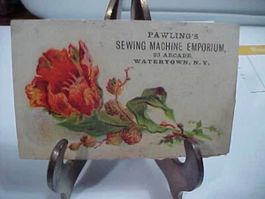 TRADE CARD / PAWLING'S SEWING MACHINE EMPORIUM / 23 ARCADE / WATERTOWN, N.Y. /NY - Picture 1 of 2