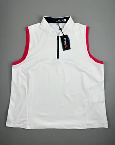 RLX Ralph Lauren Golf Sleeveless White Shirt Pullover 1/4 Zip Women's Size XXL - Picture 1 of 15