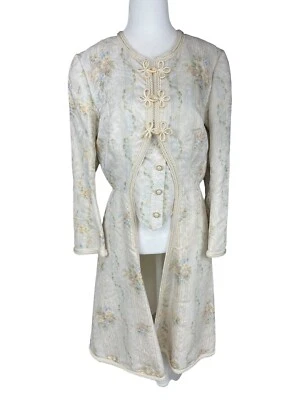 Abrigo de Noche M Calce y Acampanado Plisado Adornado Casa Floral Estilo Victoriano Foto 1 de 4