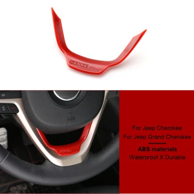 Red Steering Wheel Moulding Cover For Jeep Grand Cherokee & Cherokee 2014+ AUS - image 1 of 4