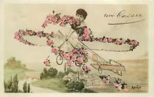 Frühe Luftfahrtfabrik Frau Blumen 1910 RPPC Foto #546 Postkarte 7981 - Bild 1 von 2