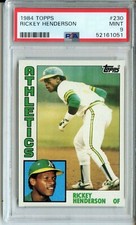 🔥1984 TOPPS RICKEY HENDERSON PSA MINT 9 A'S #230