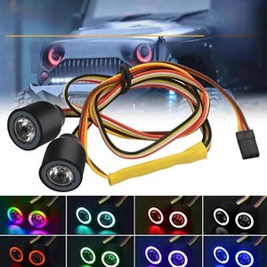 RC Car LED Lights Headlight For 1/10 RC Rock Crawler Axial SCX10 Jeep Wrangler - Imagen 1 de 10