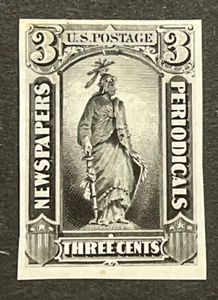 Travelstamps: US Stamps Sc #PR58P3 Newspaper & Periodicals Proof on India Paper - Picture 1 of 5