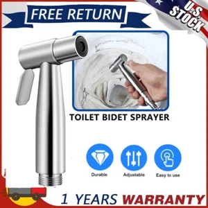 Handheld Toilet Bidet Sprayer Stainless Steel Faucet Bathroom Spray Shower Head - Picture 1 of 12