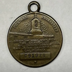 Medalla San Cristóbal FOB de San Juan Capistrano CA Garantía de franqueo de devolución - Imagen 1 de 2