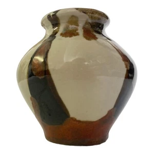 Lemax Shiwan Pottery Vase Chinese Glossy Abstract Pattern 13cm High Handmade - Bild 1 von 8