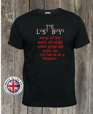 Camiseta Lost Boys 'Sleep All Day' cita vampiro camiseta, unisex + damas ajustada Foto 1 de 4