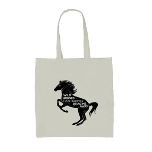 Salvaje Caballos Drag Me Away - Lienzo Bolsa - Carreras de Equitación Animales - Imagen 1 de 6