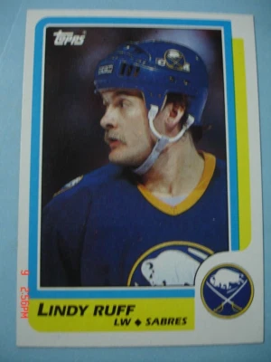 Authentic...1986-87 Topps # 4 Lindy Ruff "Vintage" Card!  N/MT or Better! - Image 1 of 2