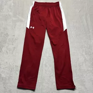 Under Armour Active Pants Mens M Warm Up Burgundy Red White Track Basketball - Picture 1 of 7