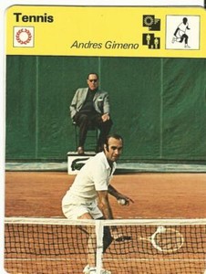 1977-79 Sportscaster Card, #44.18 Tennis, Andres Gimeno, Spain