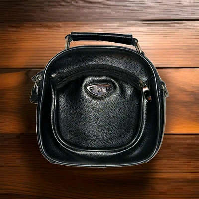 黑色皮革紧凑型相机保护壳 Icon 可选街头服饰手提包 O — 第 1/4 张图片