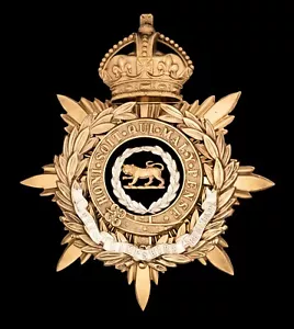 Placa de casco de oficiales de tela azul Kings Crown The Hampshire Regiment - Imagen 1 de 1