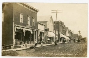 RPPC NY Lacona Railroad St North Side Baker Grocery Store Condado de Oswego - Imagen 1 de 2