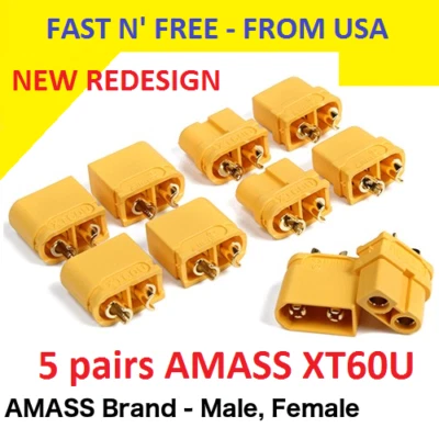 5 pairs XT60U XT60 Upgrade Plug Connector With 3.5mm Gold Plated 30A RC - Image 1 of 4