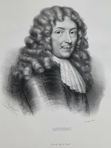 Nicolas Catinat Ritratto Litografia Belliard Delpech 52x33cm XIX - Bild 1 von 2