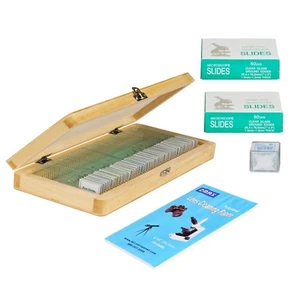 50-piece Prepared Basic Science Microscope Slides+Lens Paper+Blank Slides+Covers - Picture 1 of 6