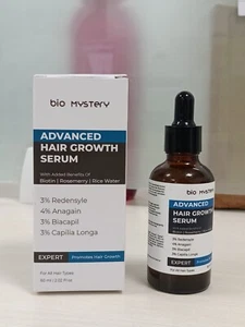 Advanced Hair Growth Serum with Biotin Rosemary & Rice Water 60Ml- All Hair Type - Picture 1 of 7