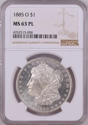 1885-O Morgan Dollar - NGC MS63 PL! Exceptional Proof-Like Deep Mirrors! PQ - Image 1 of 3