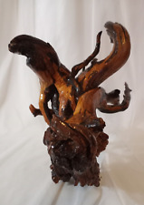 Antique Driftwood Natural Sculpture Root Shaped Red Burl Wood