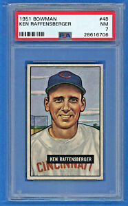 1951 Bowman PSA 7 Ken Raffensberger #48 NEAR MINT Cincinnati Reds Ball Card ⚾️