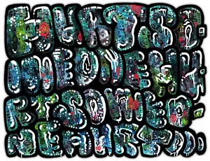 Original JUSTIN AERNI Painting circa 2020 dark art : MESSAGE FROM GOD - Picture 1 of 1